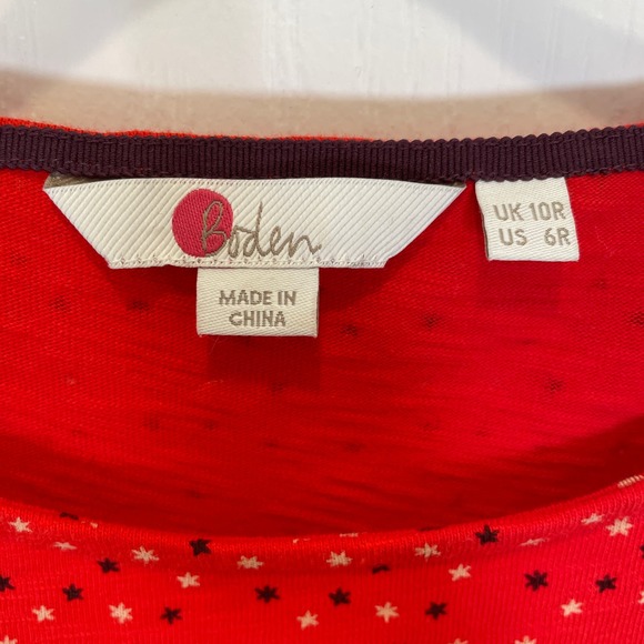 Boden Odelia Dress Stars Print 100% Cotton Balloon Sleeve Pockets 6 - Picture 4 of 7